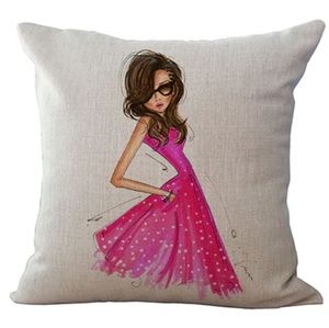 Fashion Girl Pillow Cover